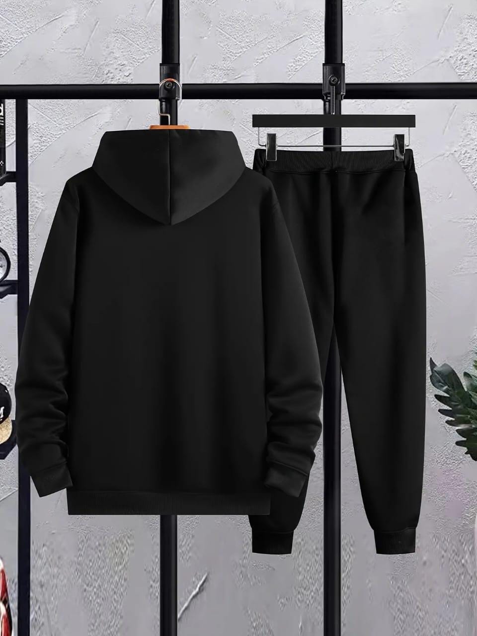 Men's Printed Fleece Hoodie Track Suit